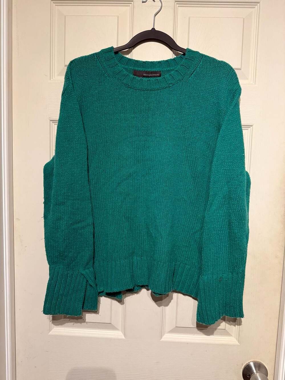 360 Cashmere Sweater Size M Green Crewneck Pullover
